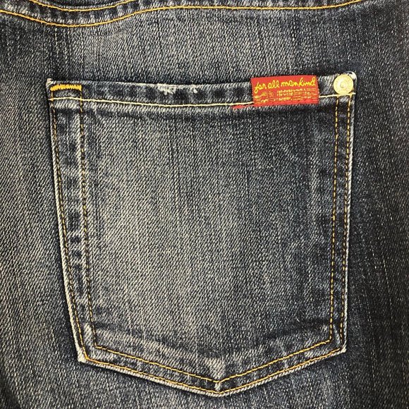 7FAMK High Waist Vintage Bootcut Blue Jeans Sz 28 - Picture 4 of 12